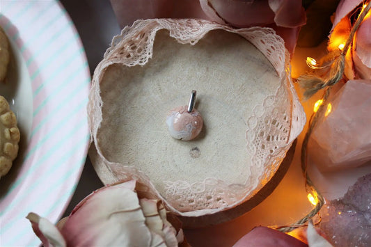 Collier de douceur en agate candy cotton - Aurore Lune 