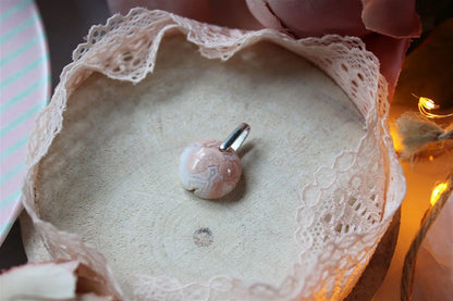 Collier de douceur en agate candy cotton - Aurore Lune 
