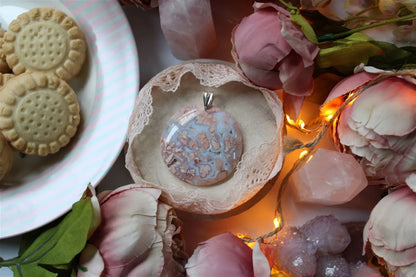 Collier de douceur en agate candy cotton XL - Aurore Lune 