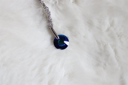 Collier décoré SWAROVSKI bleu nuit - Aurore Lune 