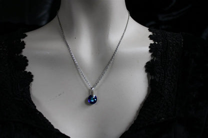 Collier décoré SWAROVSKI bleu nuit - Aurore Lune 