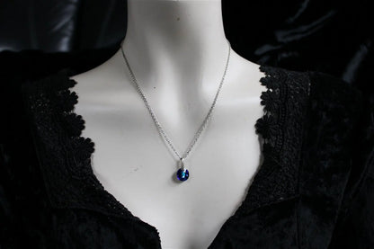Collier décoré SWAROVSKI bleu nuit - Aurore Lune 