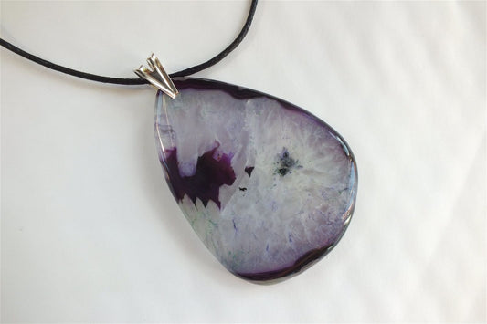 Collier en agate  teintée - Aurore Lune 