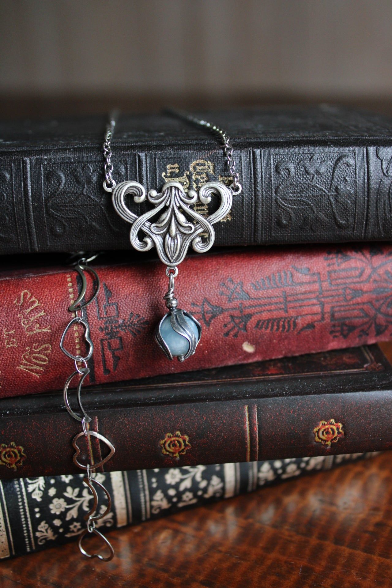 Collier en aigue marine - Aurore Lune 