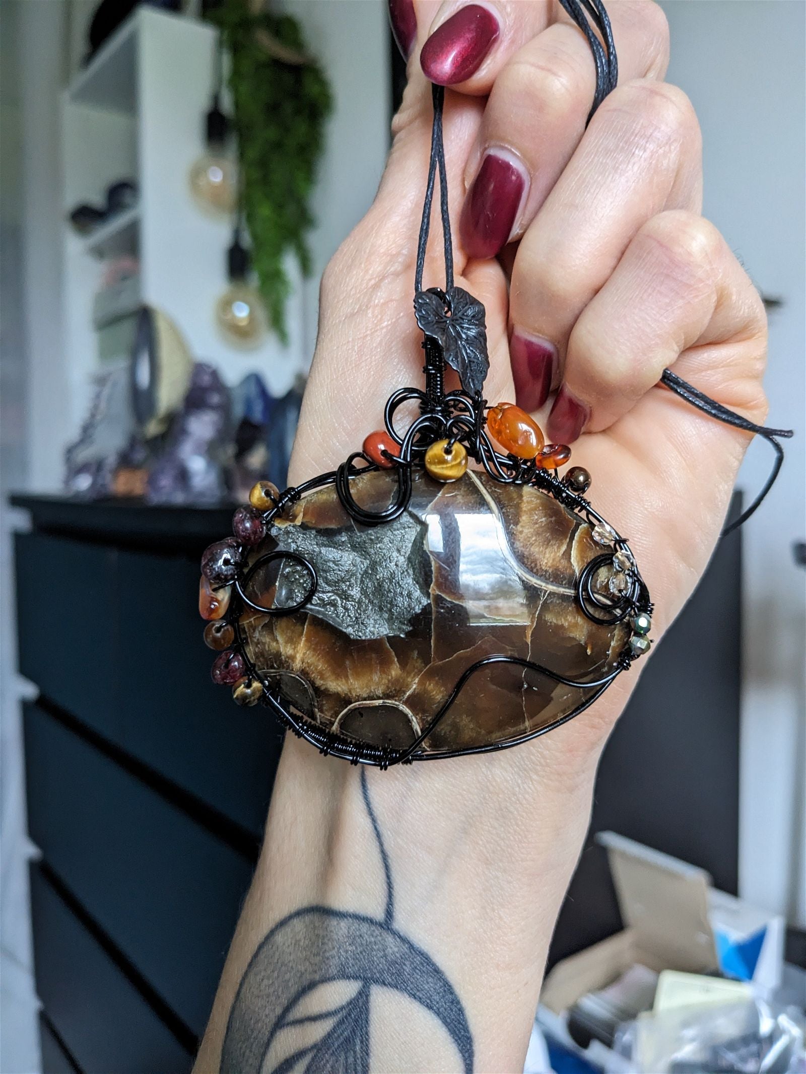 Collier en grande simbircite de Russie ** rare ** - Aurore Lune 