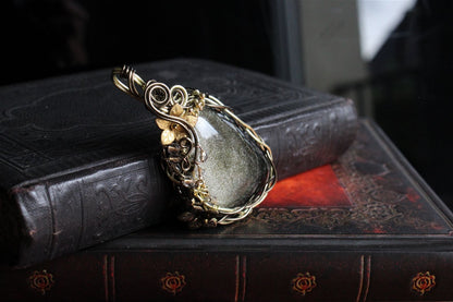Collier en obsidienne dorée - Aurore Lune 