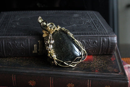 Collier en obsidienne dorée - Aurore Lune 
