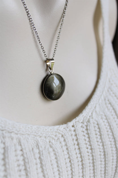 Collier en obsidienne dorée - Aurore Lune 