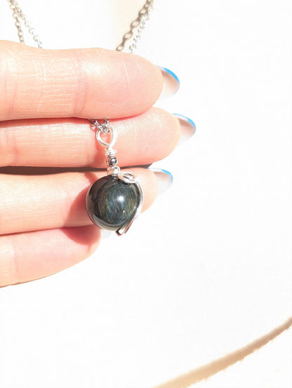 Collier en obsidienne mentogochol - Aurore Lune 