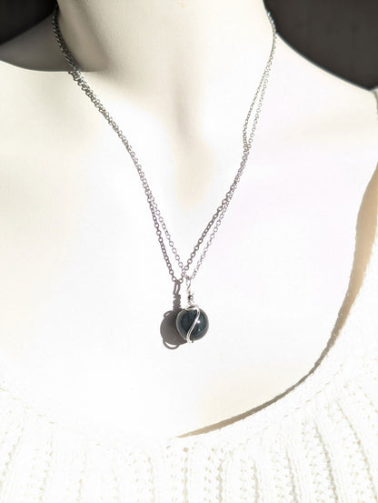 Collier en obsidienne mentogochol - Aurore Lune 