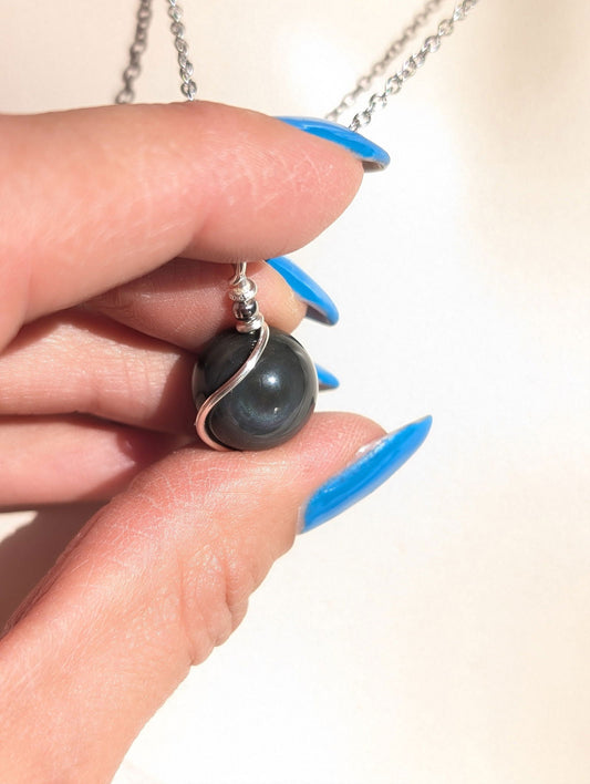 Collier en obsidienne mentogochol - Aurore Lune 