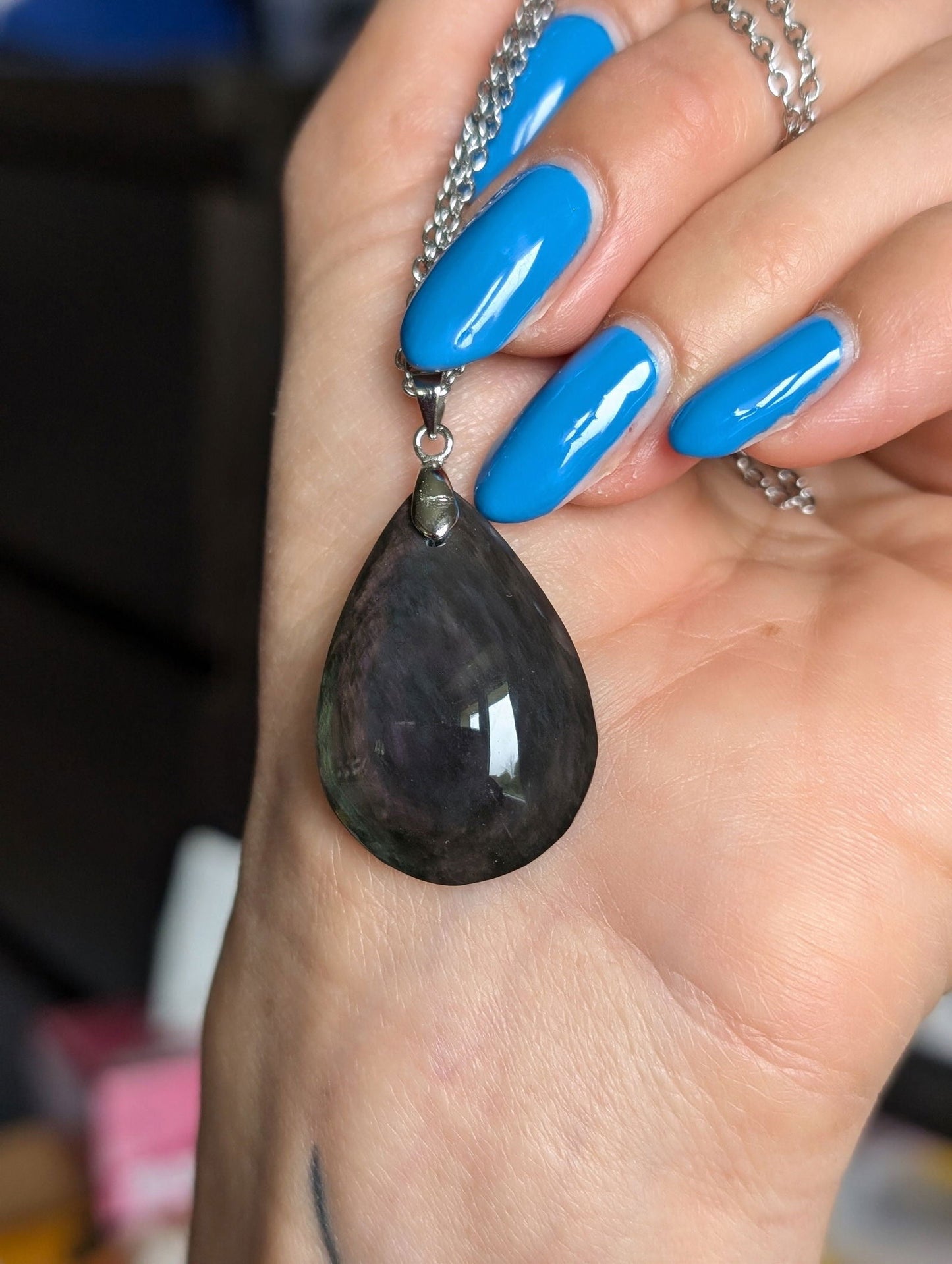 Collier en obsidienne mentogochol - Aurore Lune 