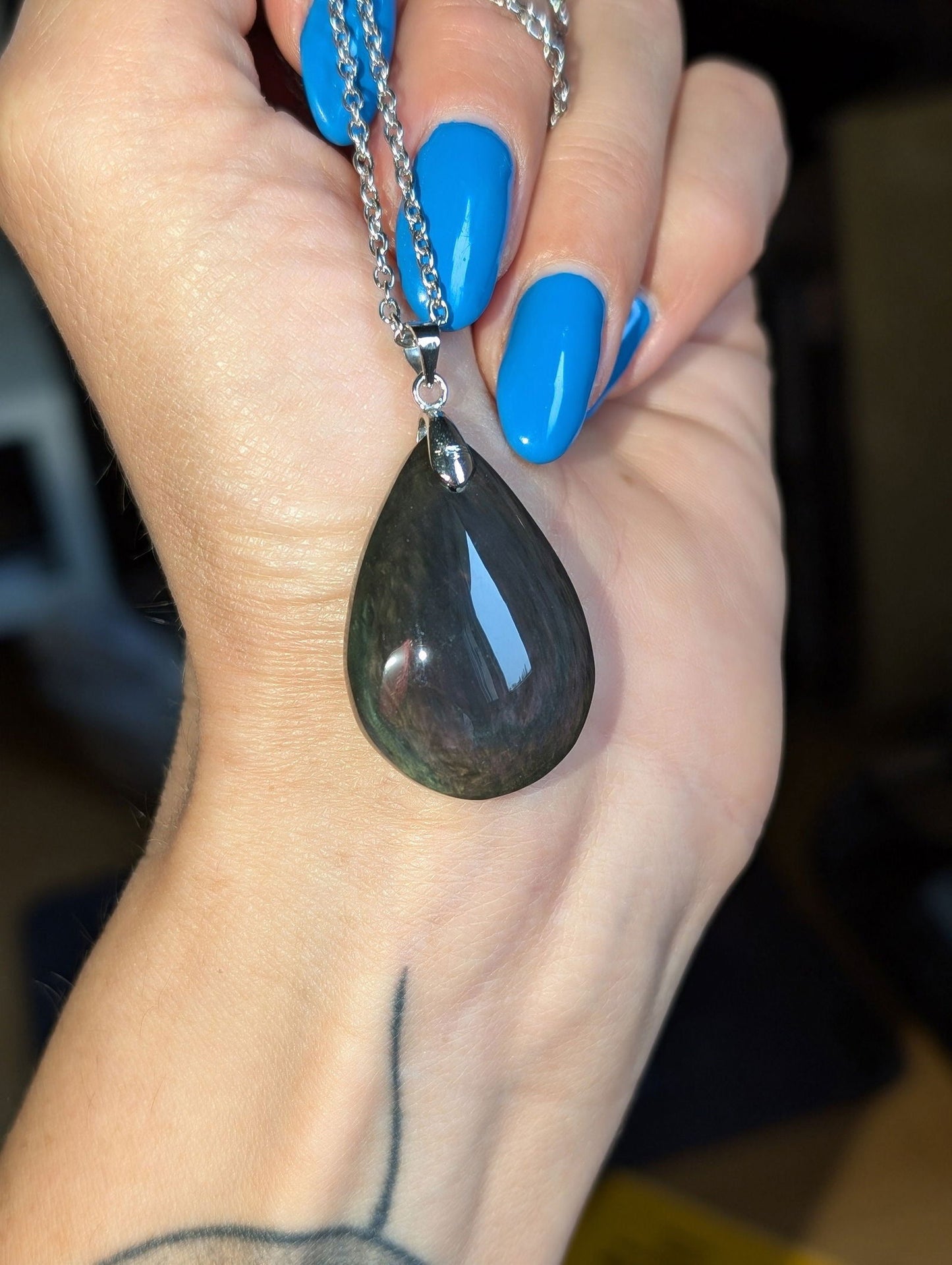 Collier en obsidienne mentogochol - Aurore Lune 