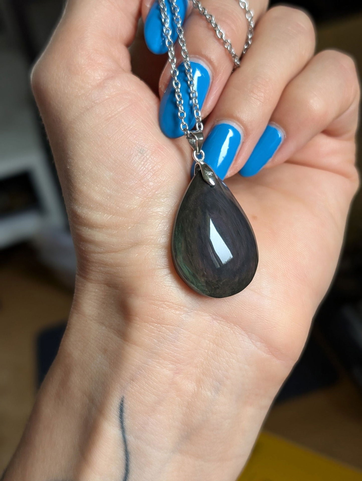 Collier en obsidienne mentogochol - Aurore Lune 
