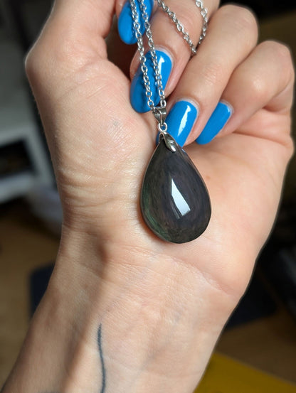 Collier en obsidienne mentogochol - Aurore Lune 