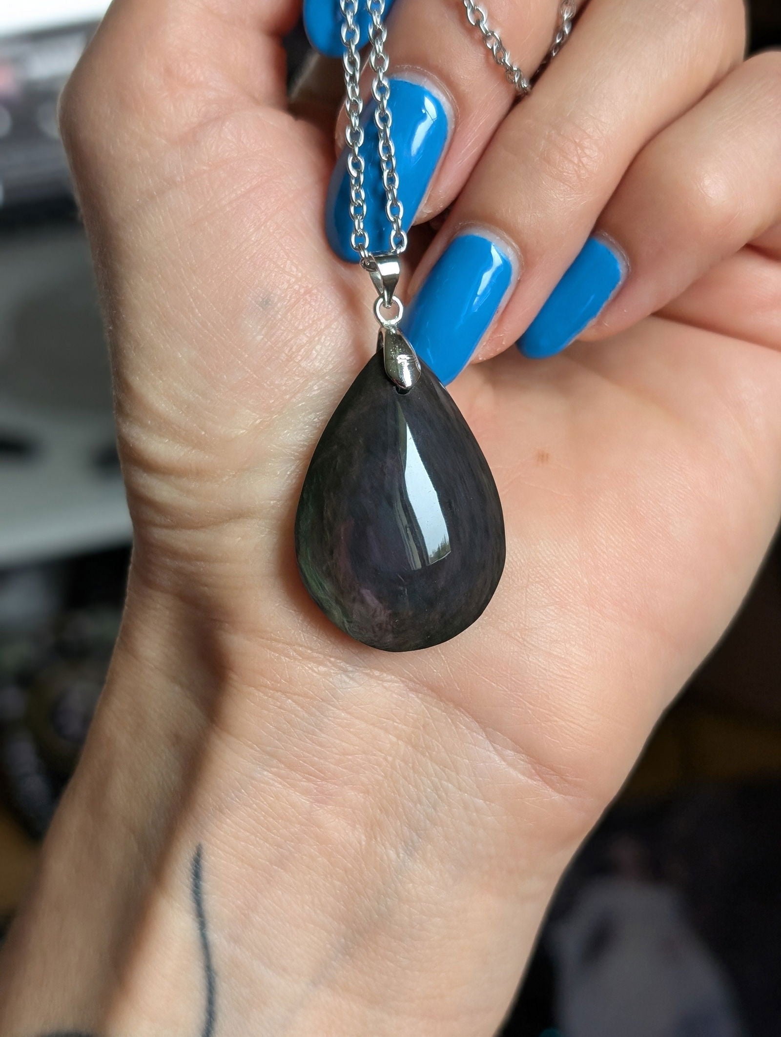 Collier en obsidienne mentogochol - Aurore Lune 
