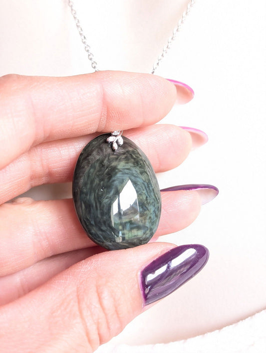 Collier en obsidienne mentogochol - Aurore Lune 