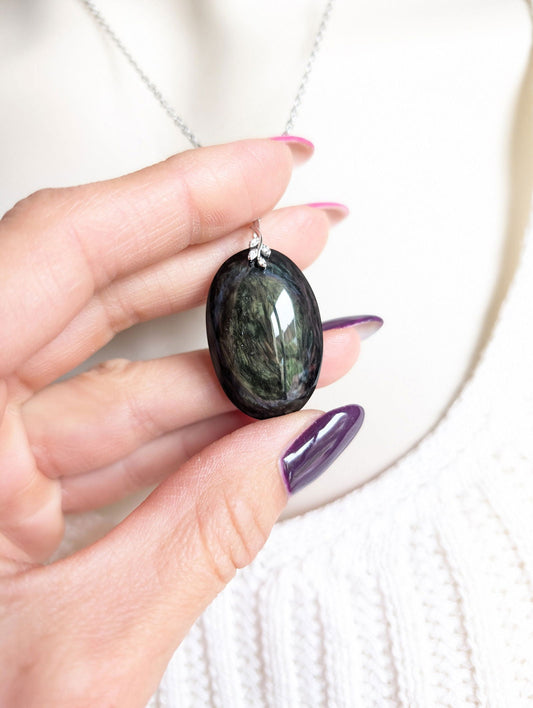 Collier en obsidienne mentogochol - Aurore Lune 