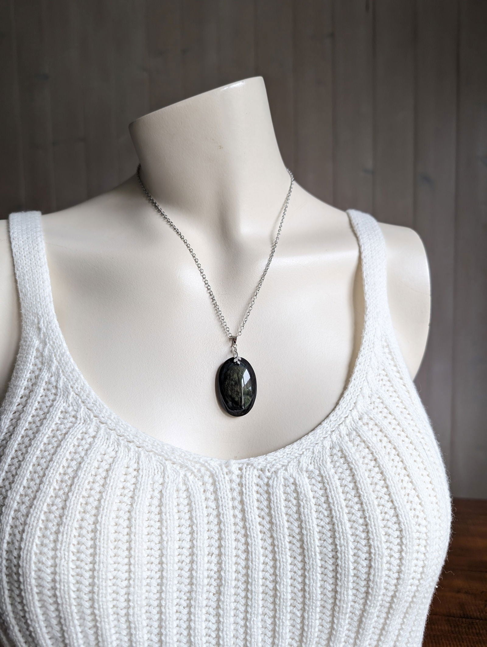 Collier en obsidienne mentogochol - Aurore Lune 