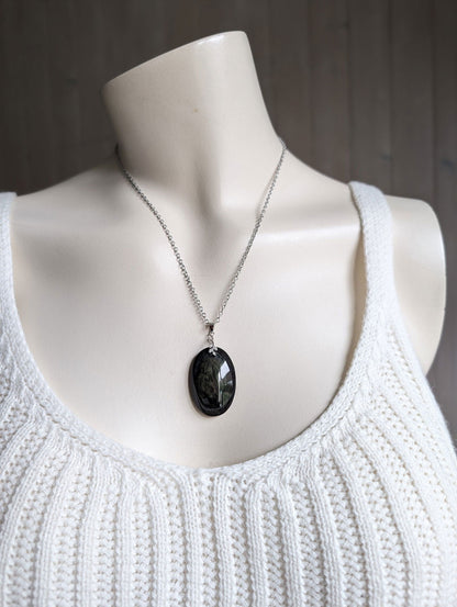 Collier en obsidienne mentogochol - Aurore Lune 
