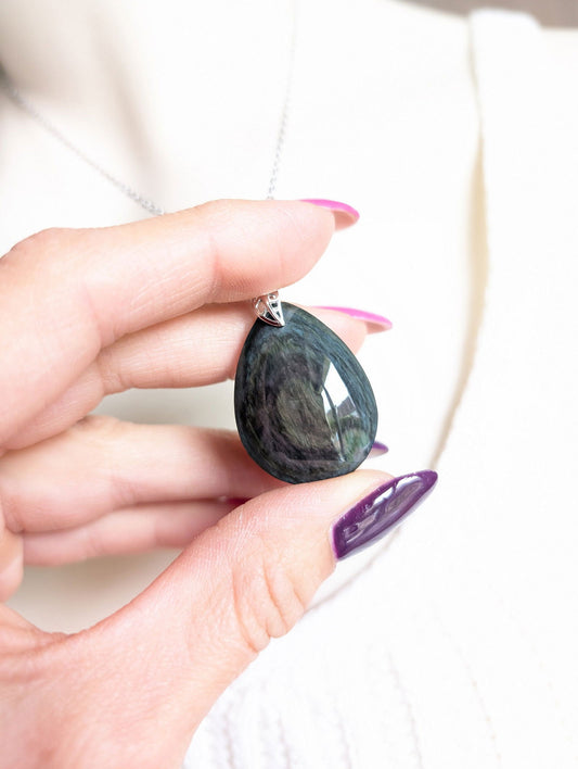 Collier en obsidienne mentogochol - Aurore Lune 