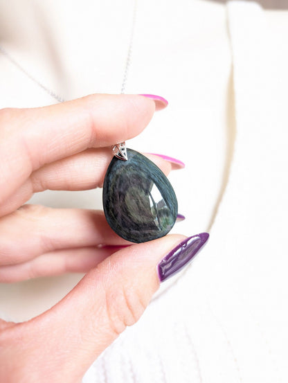 Collier en obsidienne mentogochol - Aurore Lune 