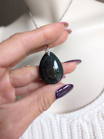 Collier en obsidienne mentogochol - Aurore Lune 