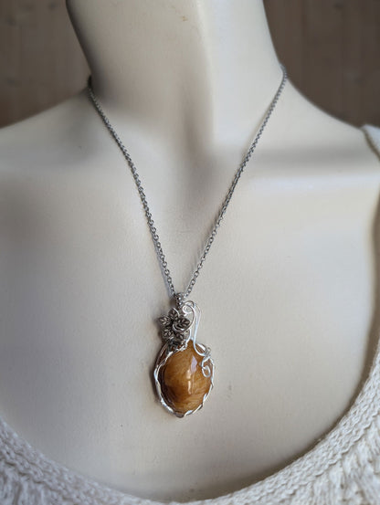 Collier en simbircite plaqué argent - Aurore Lune 
