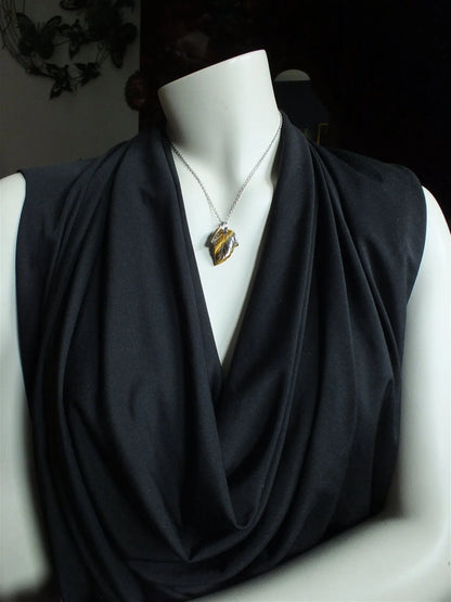 Collier feuille oeil de tigre AU CHOIX - Aurore Lune 