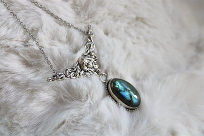 Collier  labradorite Art Nouveau  * Dos Sublimé * - Aurore Lune 
