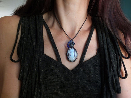 Collier labradorite blanche * Que l'Eau soit * - Aurore Lune 