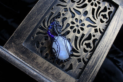 Collier labradorite blanche * Que l'Eau soit * - Aurore Lune 