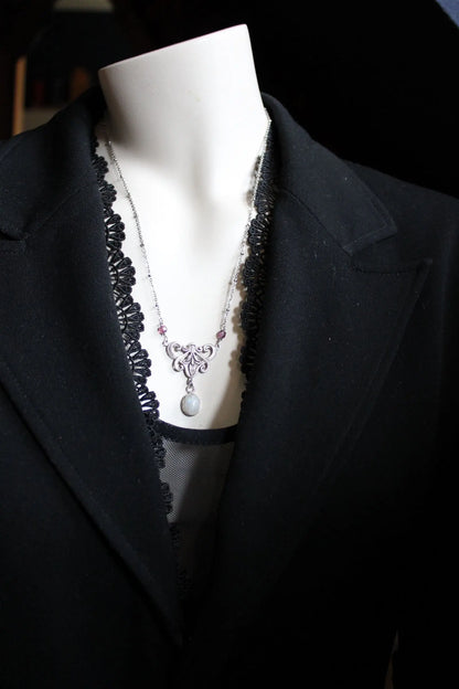 Collier labradorite blanche *Songe d'Hiver* - Aurore Lune 