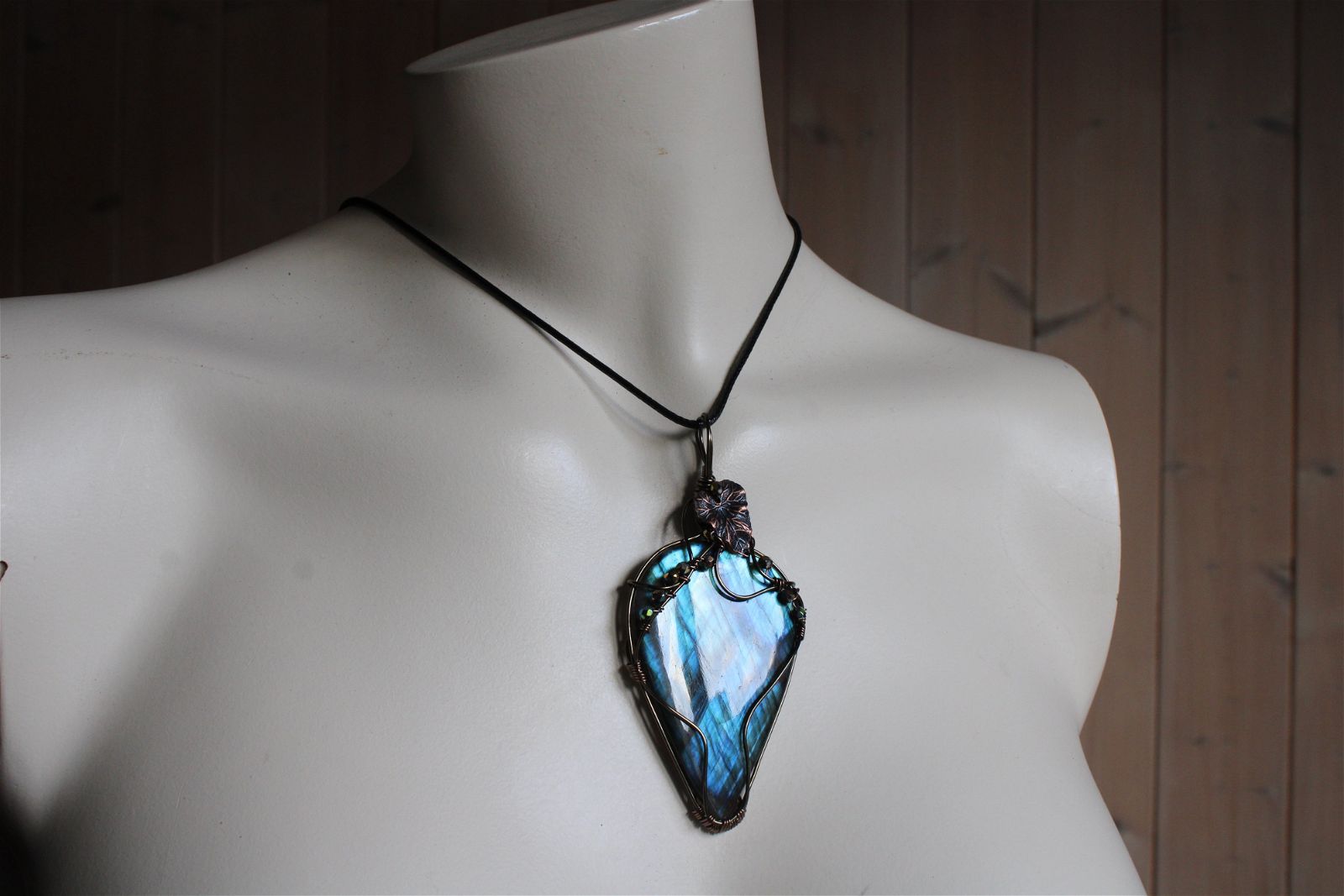 Collier labradorite jolis reflets - Aurore Lune 