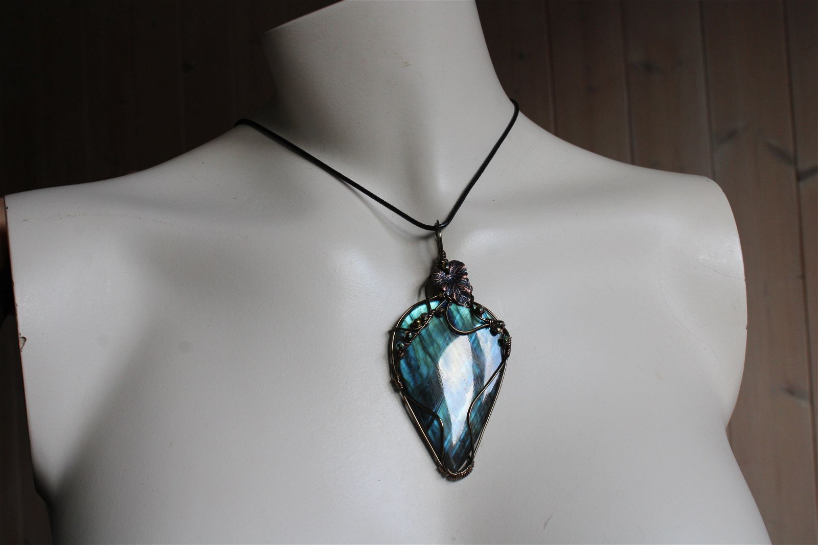 Collier labradorite jolis reflets - Aurore Lune 