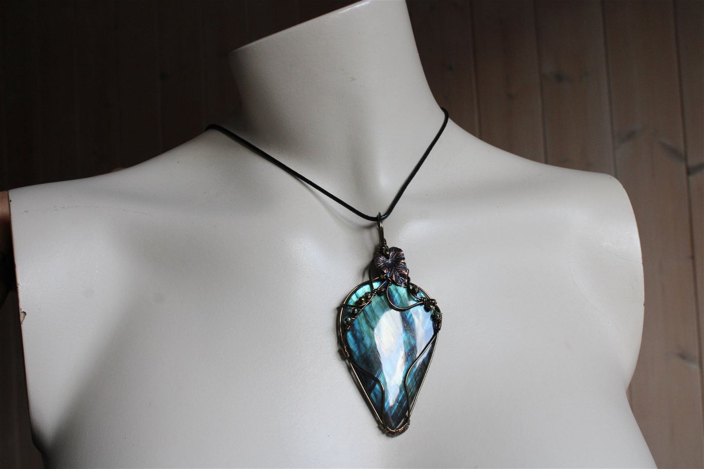 Collier labradorite jolis reflets - Aurore Lune 