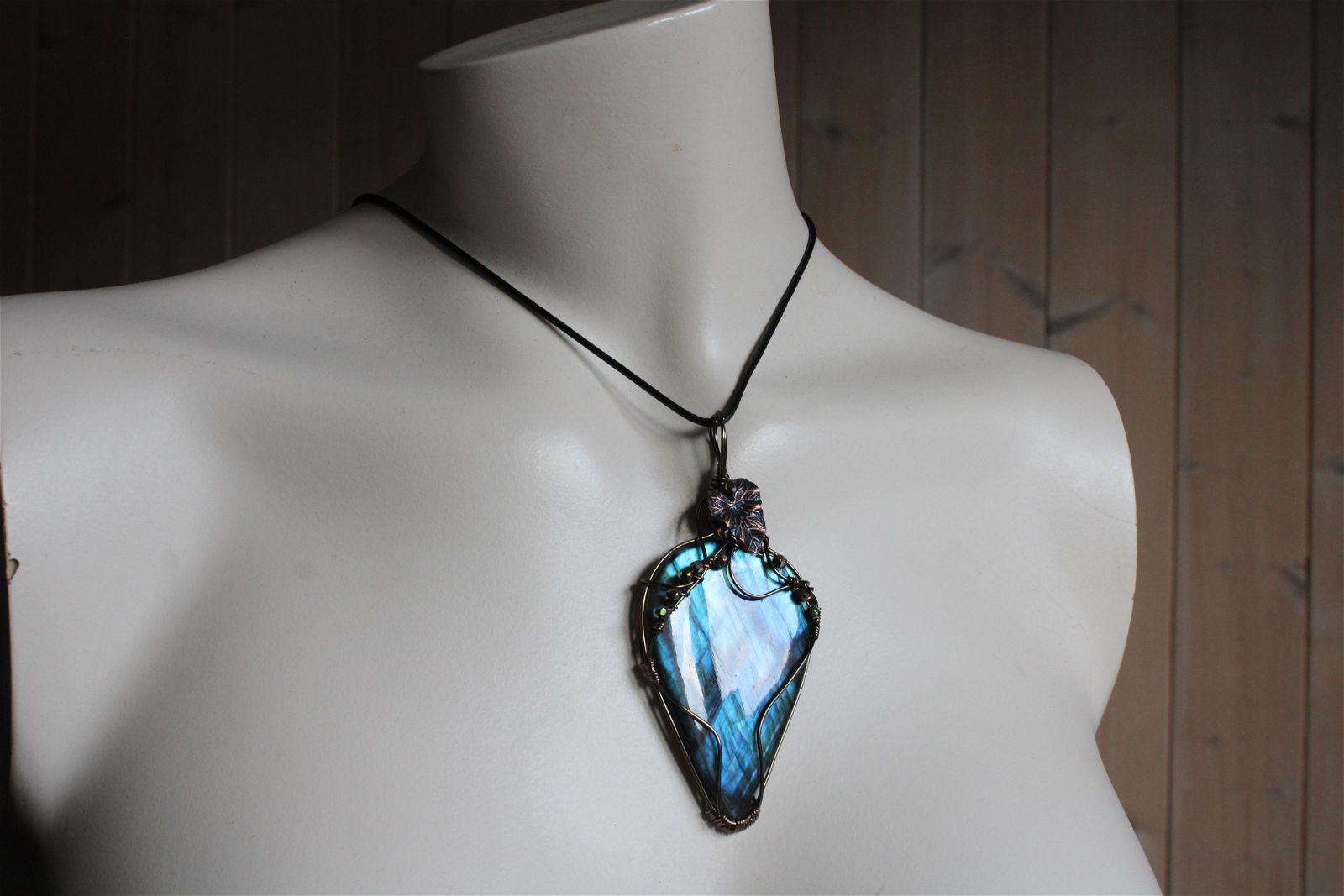 Collier labradorite jolis reflets - Aurore Lune 