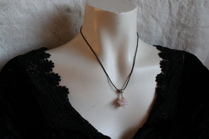 Collier merkaba en quartz rose - Aurore Lune 