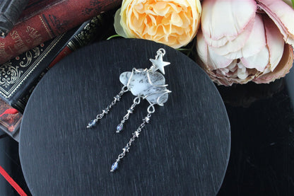 Collier nuage opale à dendrites ou merlinite - Aurore Lune 