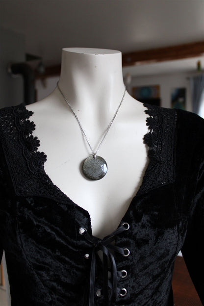Collier obsidienne dorée avec arbre - Aurore Lune 