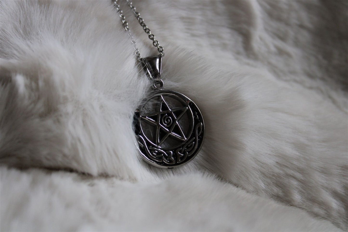 Collier pentacle en acier inoxydable - Aurore Lune 