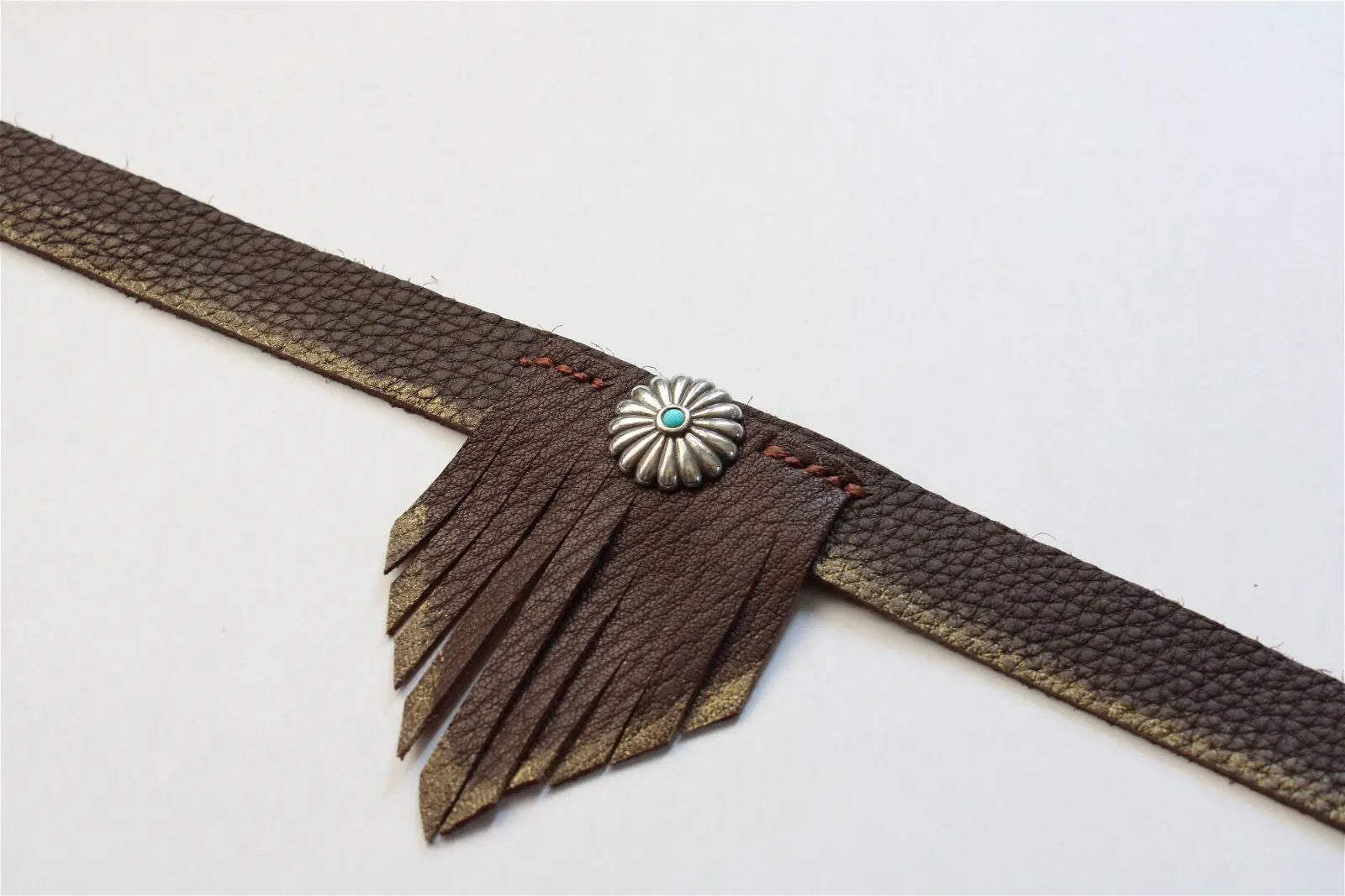 Collier ras-du-cou en cuir 33cm - Aurore Lune 