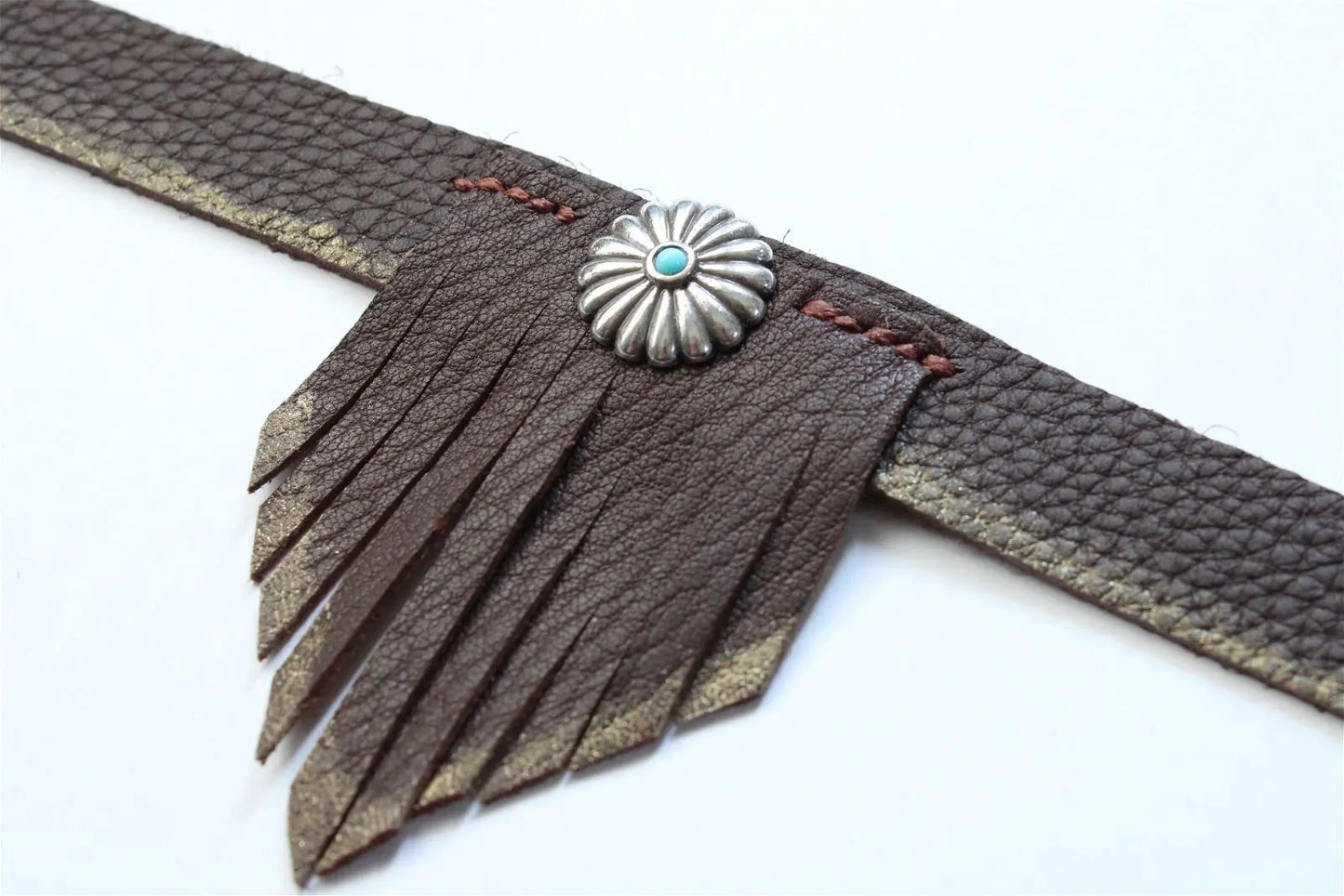 Collier ras-du-cou en cuir 33cm - Aurore Lune 