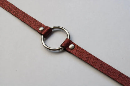 Collier ras-du-cou en cuir réglable à la longueur désirée - Aurore Lune 