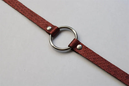 Collier ras-du-cou en cuir réglable à la longueur désirée - Aurore Lune 