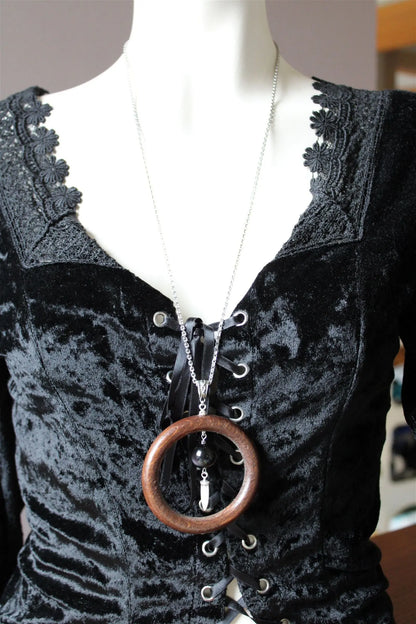 Collier sautoir oeil céleste dague - Aurore Lune 