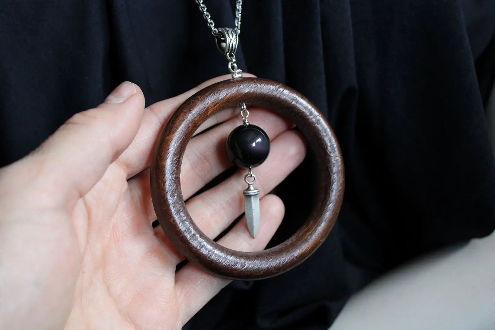 Collier sautoir oeil céleste dague - Aurore Lune 