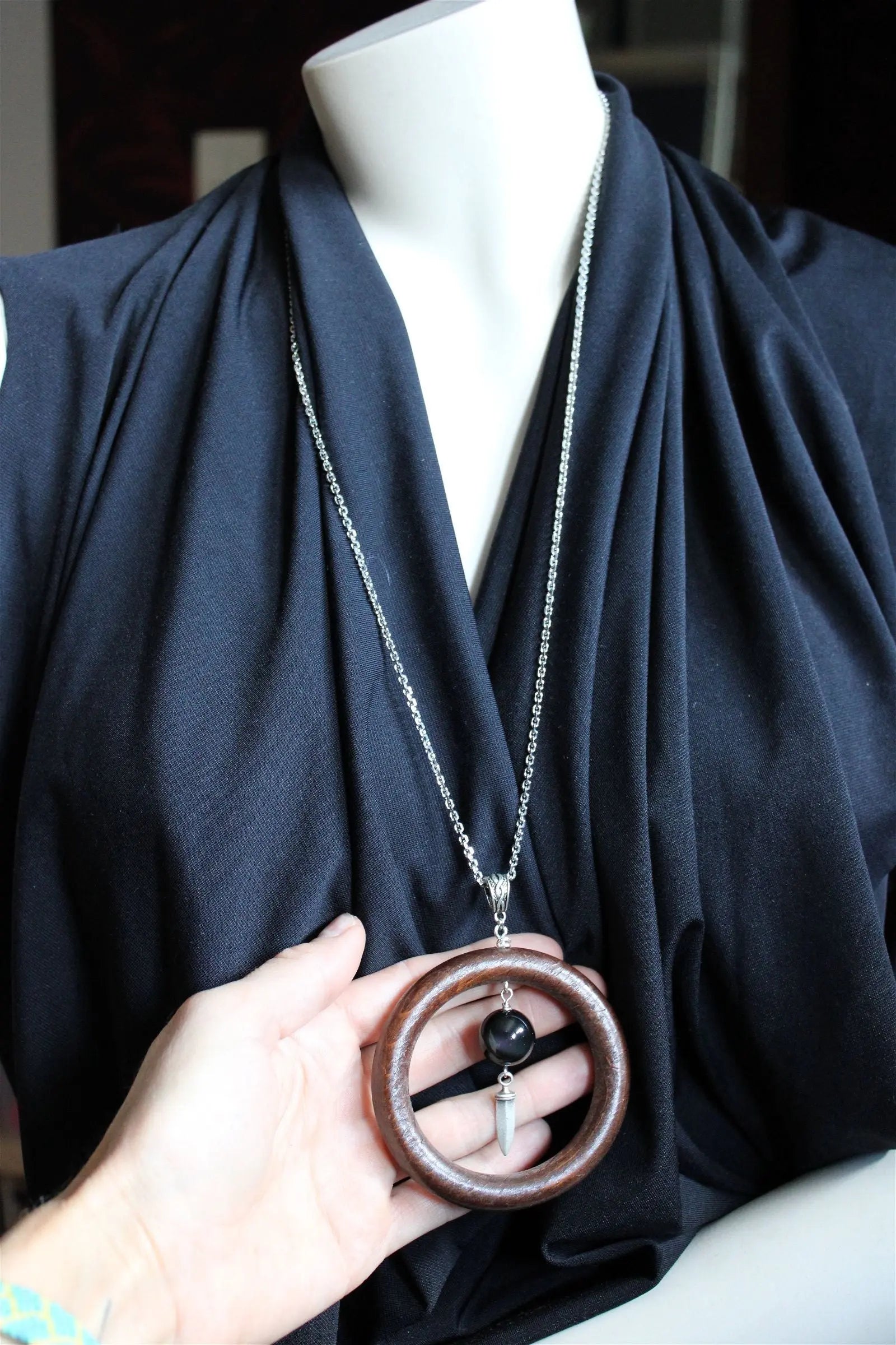 Collier sautoir oeil céleste dague - Aurore Lune 