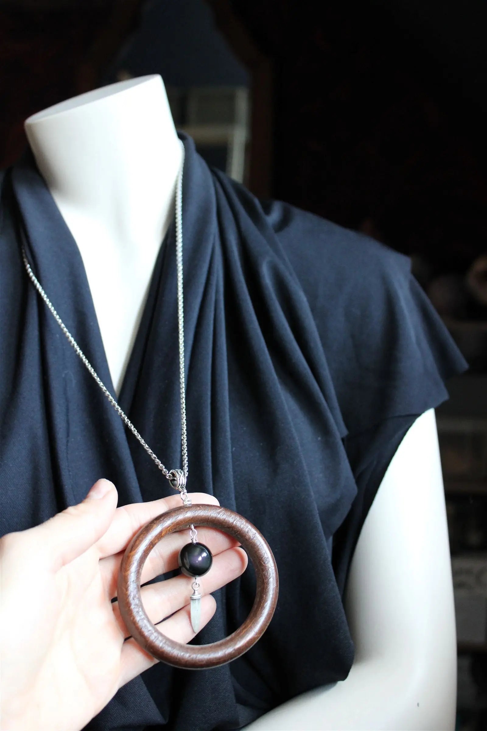 Collier sautoir oeil céleste dague - Aurore Lune 