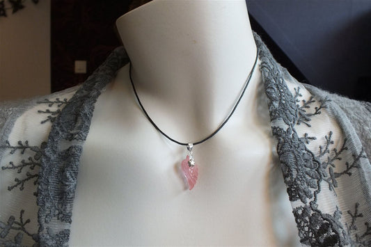 Collier strawberry quartz teinté - Aurore Lune 